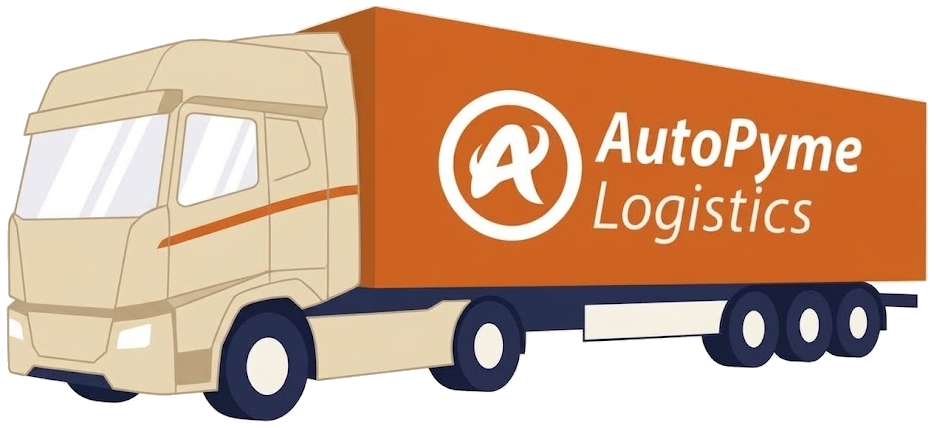 Camión de transporte con la marca AutoPyme Logistics